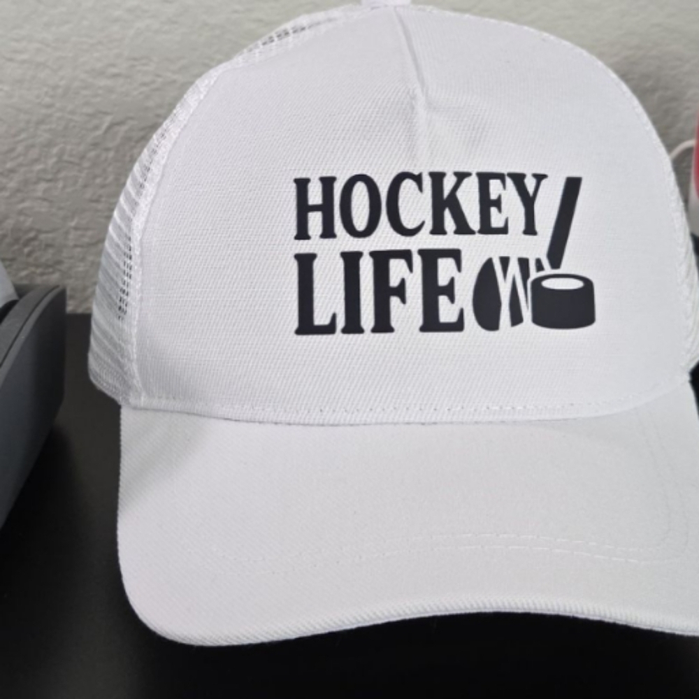 White Hockey Life Cap